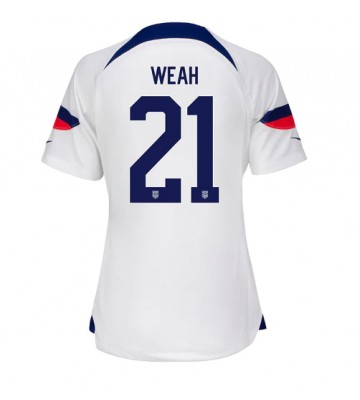 Maillot de foot États-Unis Timothy Weah #21 Domicile Femmes Monde 2022 Manches Courte